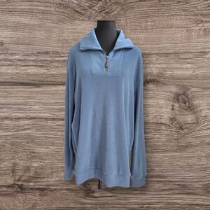 Coofandy Men's Blue 1/4 Zip Blue Sweater